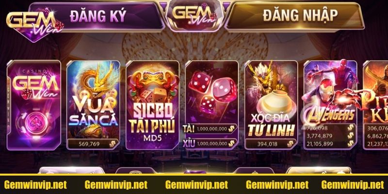 Kho game đổi thưởng ấn tượng khi đăng nhập Gemwin